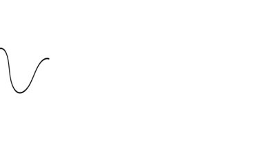 Dalgalı bir çizginin tek çizgi çiziminin animasyonu. Dalgalı bir çizginin sürekli dış hatları. Tek satırlı kesintisiz video.