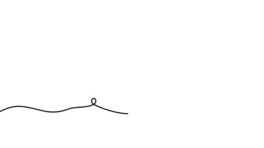 Baş parmak hareketinin tek çizgi çiziminin animasyonu. Baş parmak hareketinin sürekli kontur hareketi. Tek satırlı kesintisiz video.