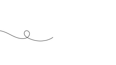 Bir çiçeğin tek çizgi çiziminin animasyonu. Bir çiçeğin sürekli çevresi. Tek satırlı kesintisiz video.