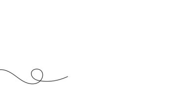 Bir kurdelenin tek çizgi çiziminin animasyonu. Bir kurdelenin sürekli kontur hareketi. Tek satırlı kesintisiz video.