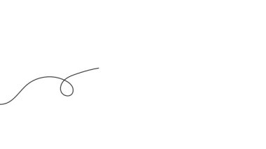 Tek bir kerpeten çiziminin animasyonu. Sürekli kerpeten hareketi çizgisi. Tek satırlı kesintisiz video.