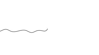 Bir emziğin tek çizgi çiziminin animasyonu. Bir emziğin sürekli dış hatları. Tek satırlı kesintisiz video.