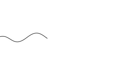 Bowling topunun tek çizgi çiziminin animasyonu. Bovling topunun sürekli hareketi. Tek satırlı kesintisiz video.