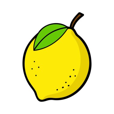 Renkli limon. Beyaz arkaplanda limon simgesi izole edildi. Vektör illüstrasyonu.