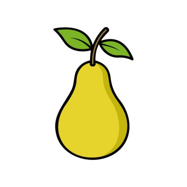 Renkli armut. Armut simgesi beyaz arkaplanda izole edildi. Vektör illüstrasyonu.