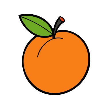 Renkli kayısı. Kayısı simgesi beyaz arkaplanda izole edildi. Vektör illüstrasyonu.