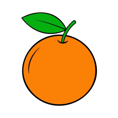 Renkli Mandarin. Mandarin simgesi beyaz arkaplanda izole edildi. Vektör illüstrasyonu.