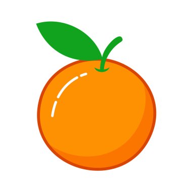 Renkli Mandarin. Mandarin simgesi beyaz arkaplanda izole edildi. Vektör illüstrasyonu.