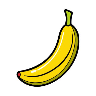 Renkli muz. Beyaz arkaplanda izole edilmiş muz simgesi. Vektör illüstrasyonu.