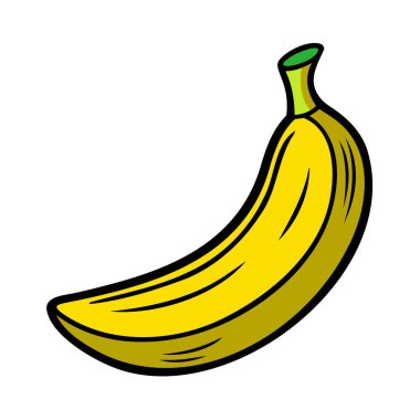 Renkli muz. Beyaz arkaplanda izole edilmiş muz simgesi. Vektör illüstrasyonu.