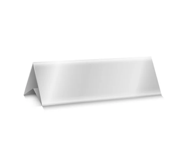 Witte Blanco Bord Voor Reservering Template Breed Driehoekig Bord Dat — Stockvector