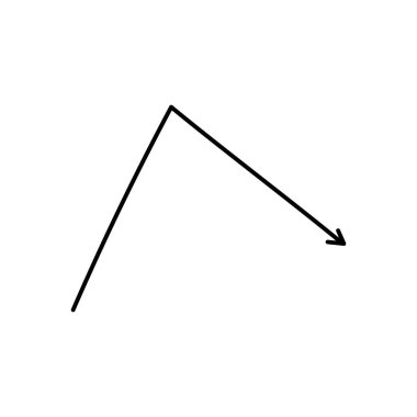 Siyah kıvranan ve bükülen oklar ikon seti. Çizgi tasarımı grafik vektör dekoru için imleç hareketi ve minimalist uzaklık sembolü