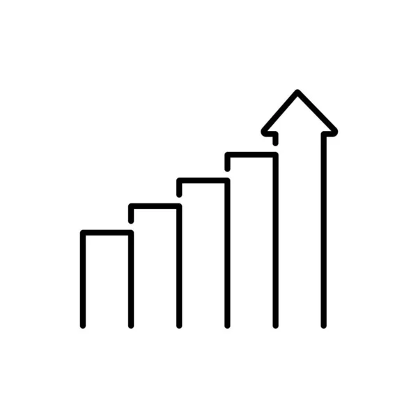 Gráfico Diagrama Gráfico Icono Crecimiento Aumento Disminución Hacia Abajo — Vector de stock