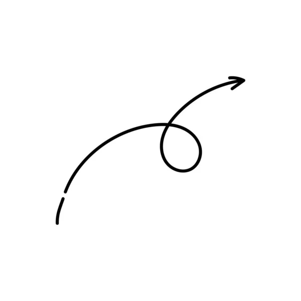Černá Svíjející Kroutící Šipky Ikona Nastavena Pohyb Ukazatele Minimalistický Symbol — Stockový vektor