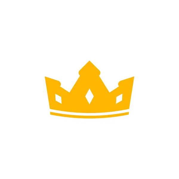 金の王冠のアイコン ヴィンテージ中世のベクトルスタイルで豪華な装飾を持つ王族と権力の黄色の紋章の文字盤を描く — ストックベクタ