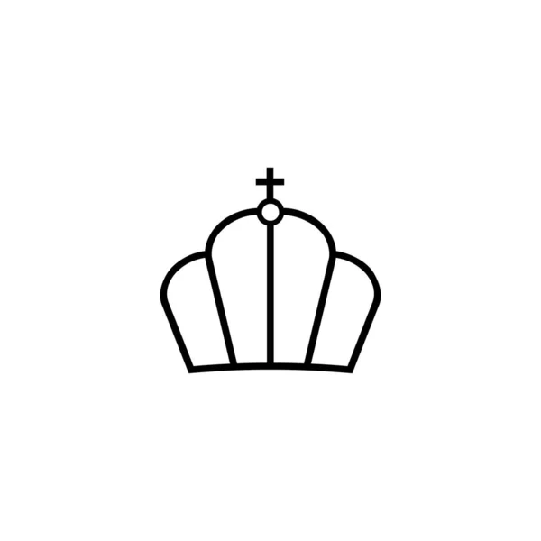 Black Monarch Tiara Icon Sketch Heraldic Diadem Royalty Power Luxury — Stock Vector