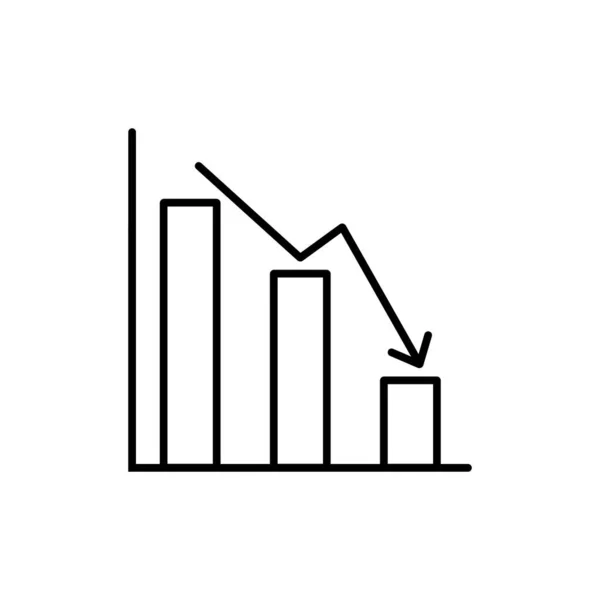Grafico Grafico Grafico Icona Crescita Aumento Diminuzione Verso Basso — Vettoriale Stock