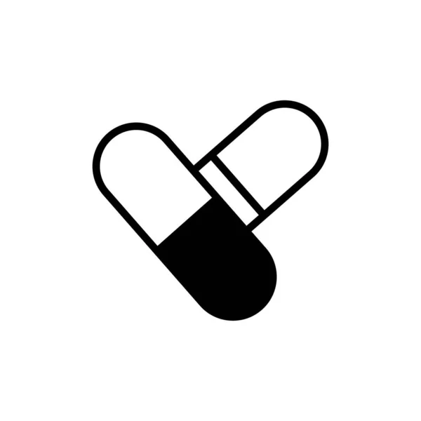 Medizinische Pillen Und Kapseln Symbolset Symbole Der Prävention Und Behandlung — Stockvektor