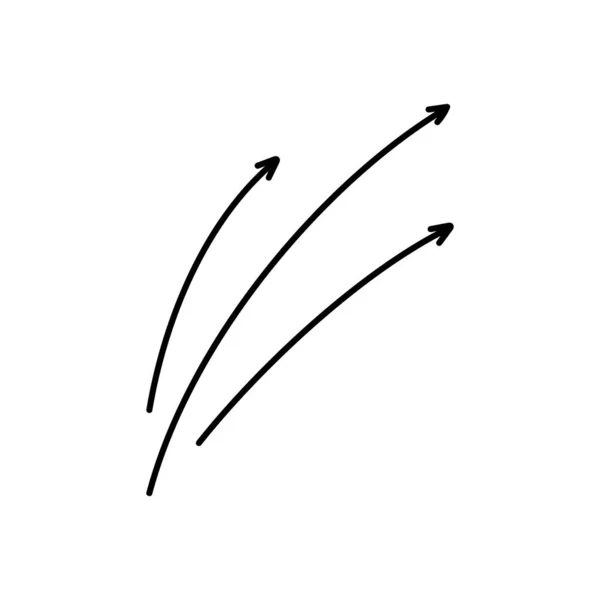 黒い文字とねじれ矢印アイコンセット グラフィックベクトルの装飾のためのアウトラインデザインのサインポストの動きと最小限の距離シンボル — ストックベクタ