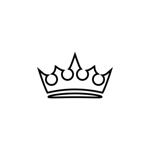 Icono Tiara Monarca Negro Diadema Heráldica Bosquejo Realeza Poder Con — Vector de stock