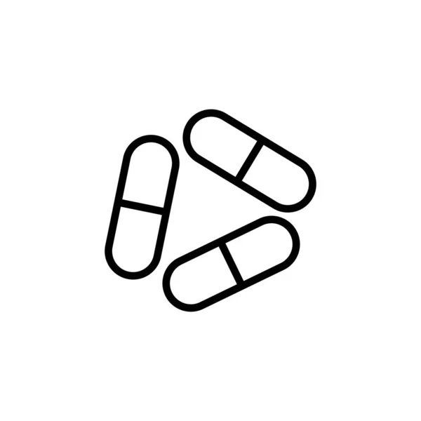Pílulas Médicas Cápsulas Ícone Set Símbolos Prevenção Tratamento Doenças Com —  Vetores de Stock
