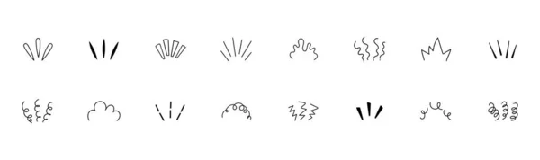 Anxiety Symbols Hand Drawn Icon Set Stress Dumbfounded Line Effects — Stock Vector