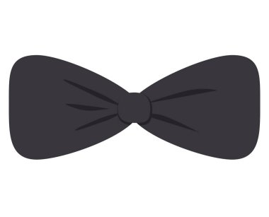 Siyah papyon. Taraflar için şık bir smokin aksesuarı ve lüks kumaş ve törensel vektör zarafeti için resmi resepsiyonlar