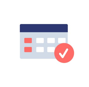 Kırmızı keneli masa takvimi. Bitmemiş işleri gerekli vektör tarihlerinin zamanlamasına göre bitiş tarihine göre hatırlat