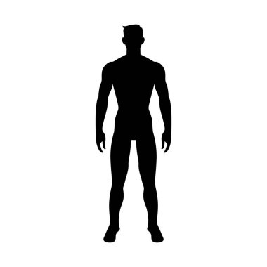 Exhausted silhouette of man. Consequences of long illness and metabolic disorders with anorexia and poor vector nutrition