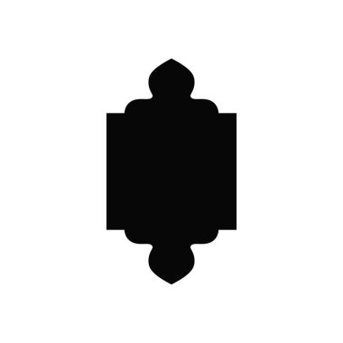 Islamic windows and arches with modern boho design, moon, mosque dome and lanterns