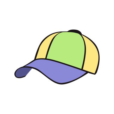 Baseball color cap. Fashionable hat with sun purple visor for sports and wear in everyday vector life