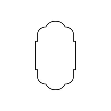 Islamic windows and arches with modern boho design, moon, mosque dome and lanterns