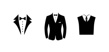 Wedding tuxedo Bow tie, suit vector Illustration isolated on white background.Tuxedo shirt design. Gentleman svg Clipart Decor Cut Files for Cricut and Silhouette