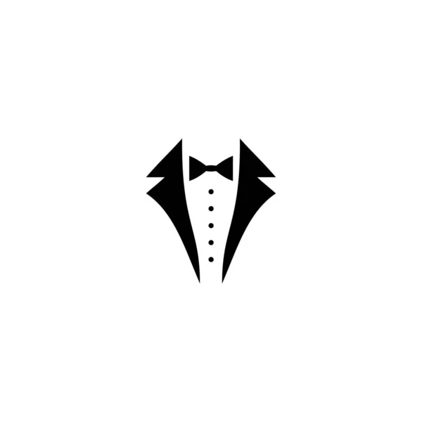 Wedding Tuxedo Bow Tie Suit Vector Illustration Isolated White