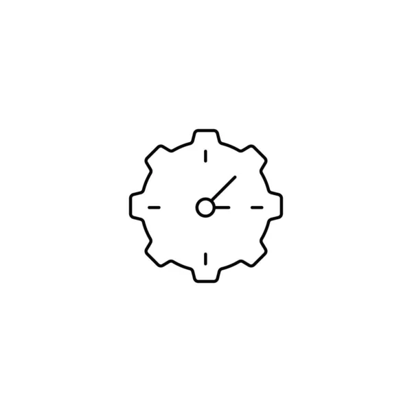 Symbole Für Uhrzeit Und Uhrzeigersinn Lineares Vektorsymbolset — Stockvektor