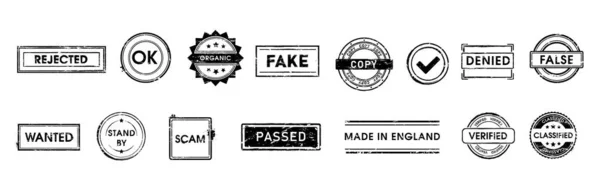 Stamps Frame Vector Label Sign Grunge Illustration — Stockvector