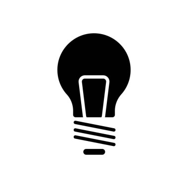 Ampul çizgisi simgesi vektörü, beyaz arkaplanda izole. Fikir işareti, çözüm, düşünme konsepti. Işıklı lamba. Elektrik, parlıyor. Grafik tasarımı için modaya uygun düz stil, web sitesi, UI. EPS