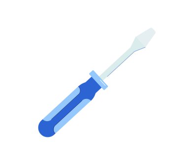 Slotted common blade screwdriver flat vector icon