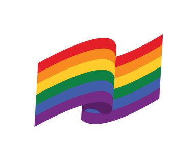 Gurur bayrağı çizimi. Lgbt topluluğunun sembolü gökkuşağı renklerinde. Tasarımın için vektör arkaplanı.