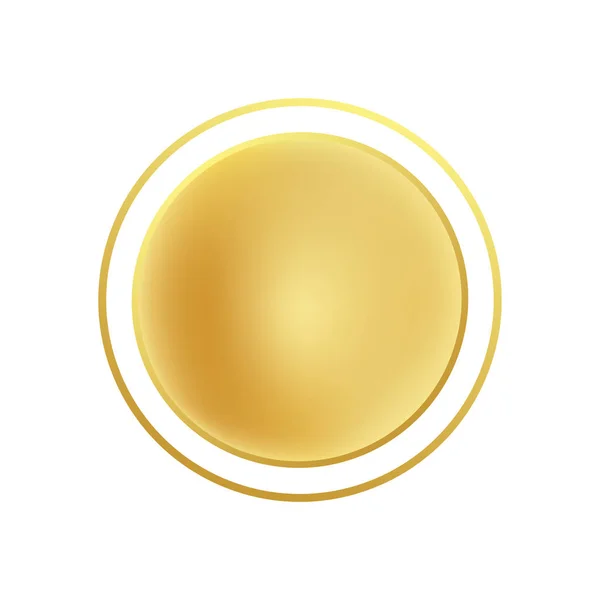 Botón Redondo Dorado Con Gradiente Anillo Esfera Brillante Para Encender — Vector de stock