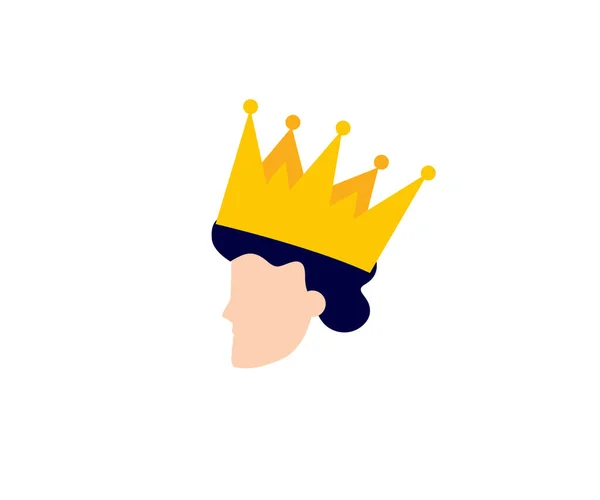 Kopf Mit Goldener Krone Luxuriöse Königliche Dekoration Für Herrscher Und — Stockvektor