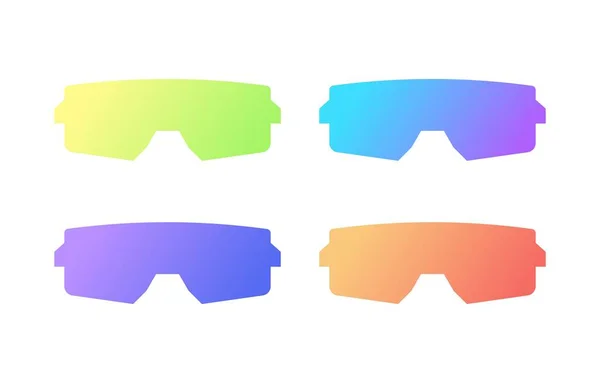 Nowoczesne Okulary Snowboardu Gradientem Okulary Fioletowe Ochrony Oczu Przed Słońcem — Wektor stockowy