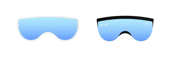 Niebieskie Okulary Snowboardu Optyczna Soczewka Jednoczęściowa Ochrony Oczu Przed Słońcem — Wektor stockowy