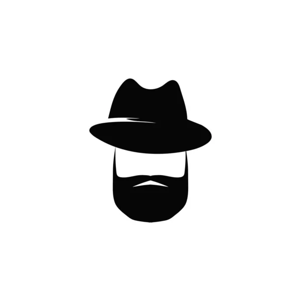 Profil Masculin Avec Chapeau Barbe Rétro Hommes Caractère 20S Avec — Image vectorielle