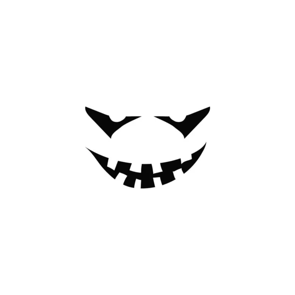 Gruseliges Lächeln Des Bösen Halloween Kürbisses Gruseliges Angstgesicht Zum Feiern — Stockvektor