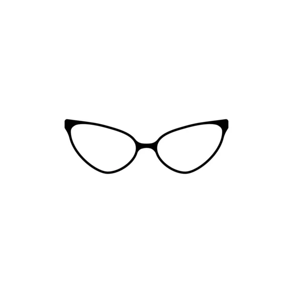 黒いフレームの細長いメガネ スタイリッシュなレンズとプラスチックベクトルフレームと太陽から目を保護するためのサングラスアクセサリー — ストックベクタ