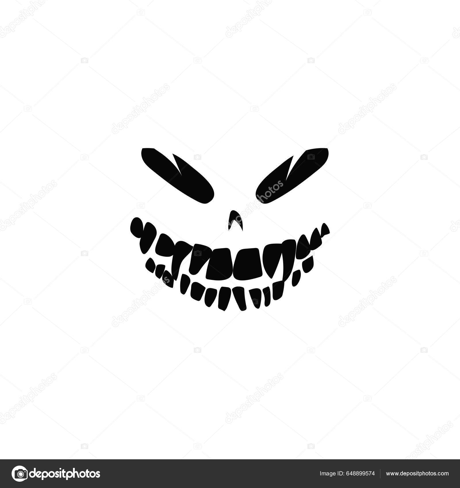 Image vectorielle Flippant Visage Riant Avec Grandes Dents Bouche Fantôme  Maléfique Pour par ©pegasustudio - 648899574, image size:1600x1700
