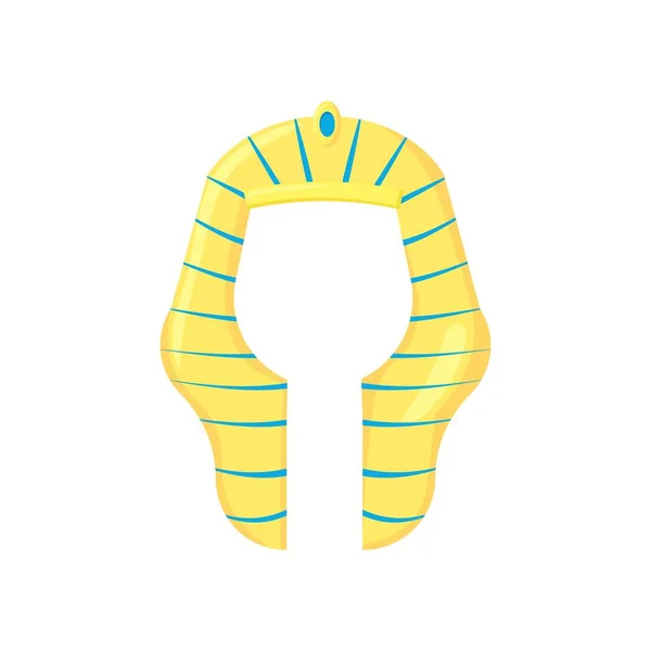 Стародавня Емблема Головного Убору Фараон Дворянин Капелюх Орнаментальним Орнаментом Прикрасами — стоковий вектор