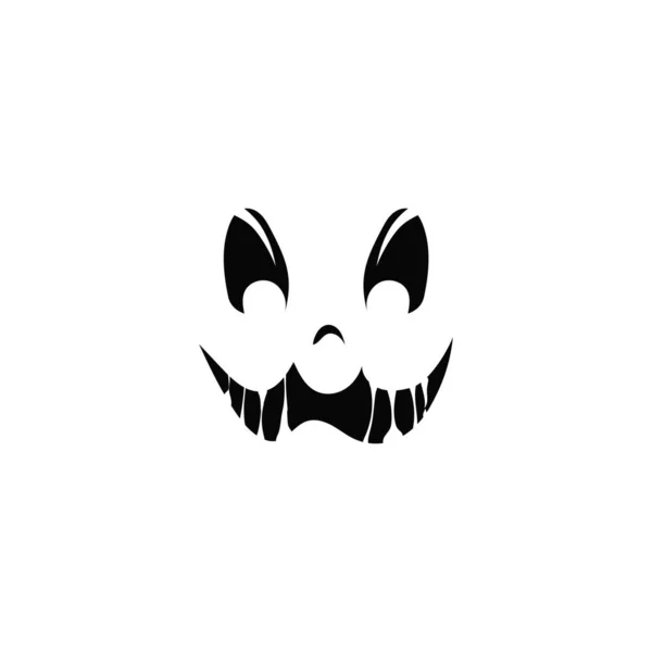 Śmiejąca Się Twarz Potwora Wielkimi Zębami Zombie Usta Halloween Jako — Wektor stockowy