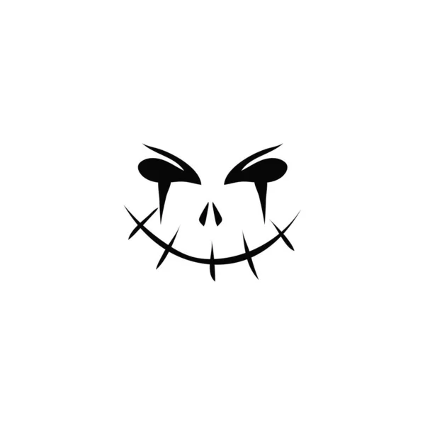 Strach Mrtvých Usmívá Monster Strašidelné Ústa Pro Halloween Jako Ďábelské — Stockový vektor